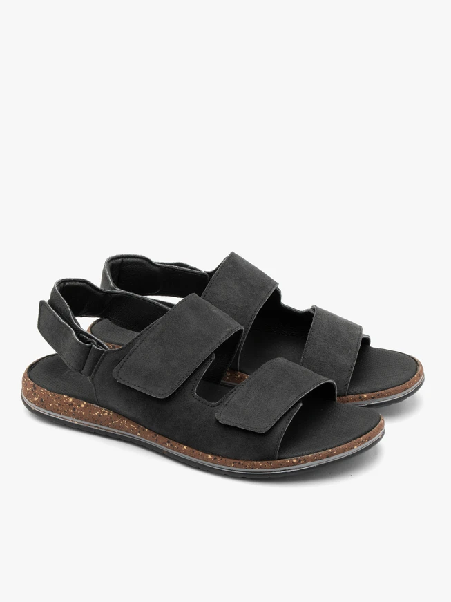 Dunkelgraue Herren-Klettverschluss-Sandalen