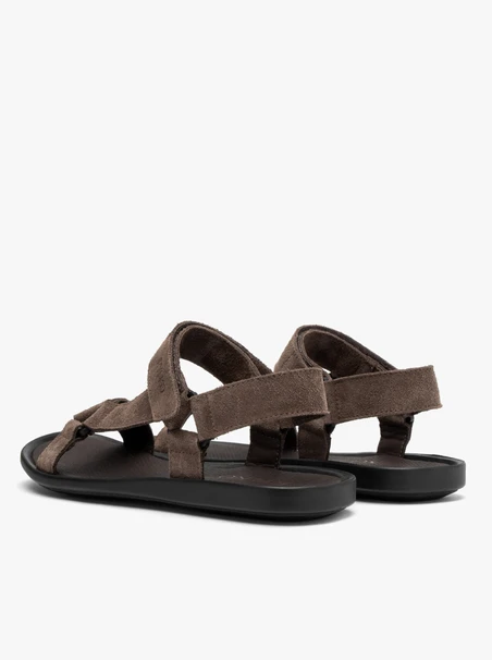 Grau-braune Herren-Klettverschluss-Sandalen