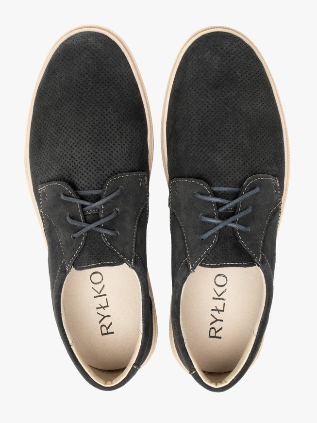 Dunkelgraue Herren Schnürhalbschuhe