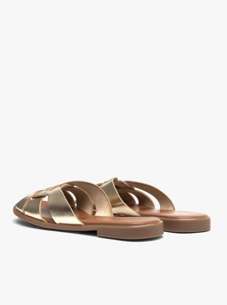 Flache Damen-Flip-Flops in Gold