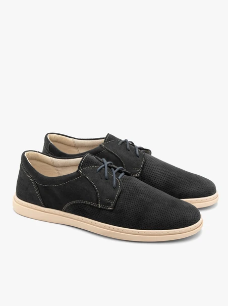 Dunkelgraue Herren Schnürhalbschuhe