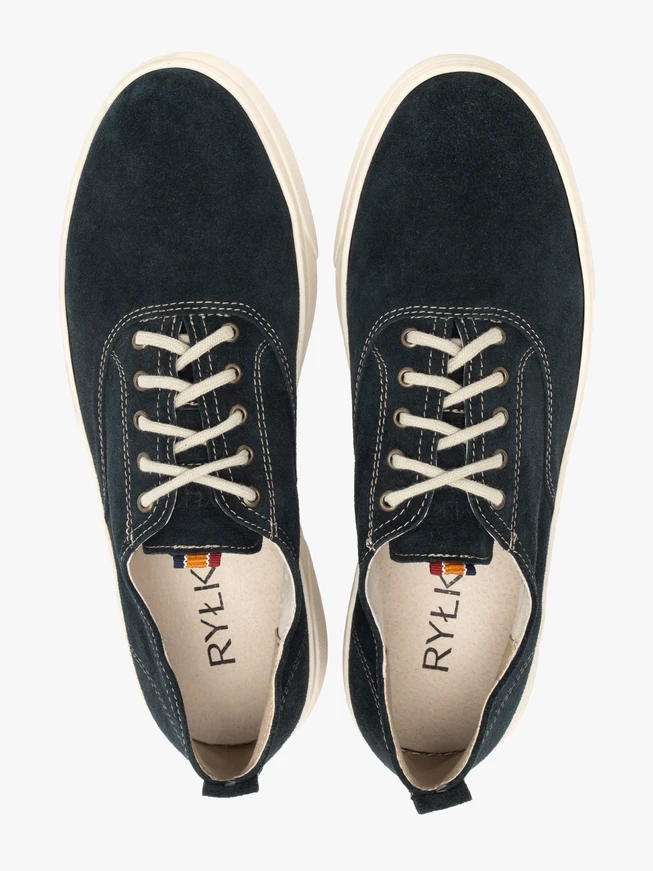 Navy lace-up men’s shoes