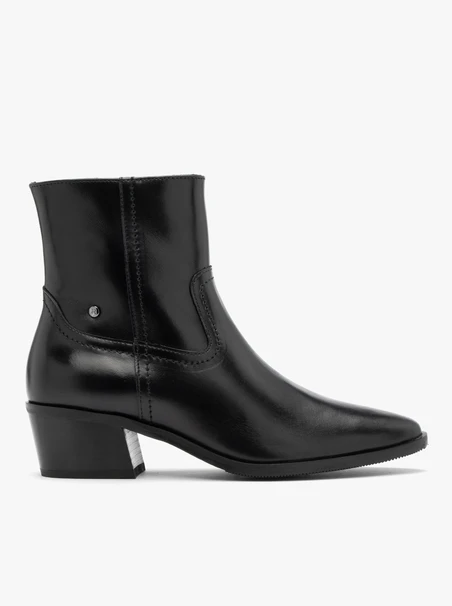 Schwarze Damenstiefel mit niedrigen Absätzen