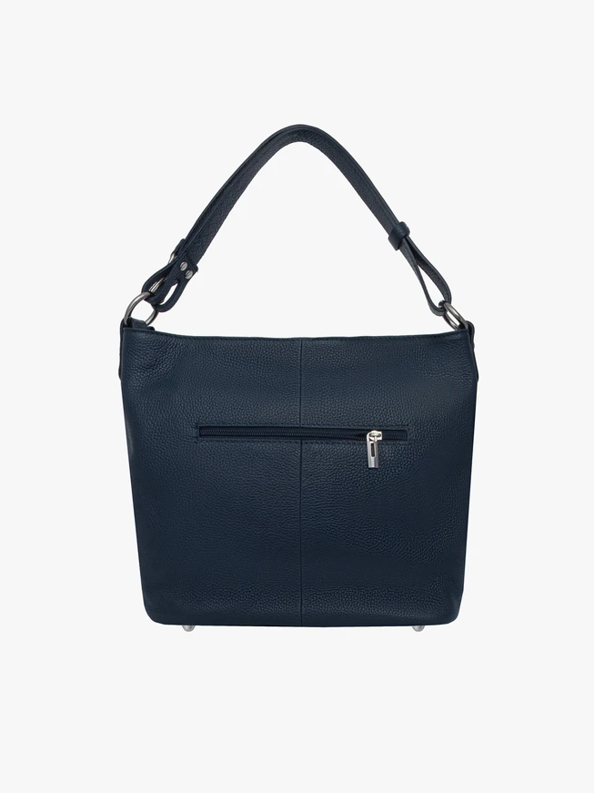 Große navyblaue Shopper-Tasche mit Reißverschluss