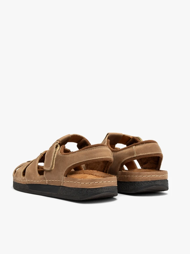 Beige men’s hook-and-loop sandals