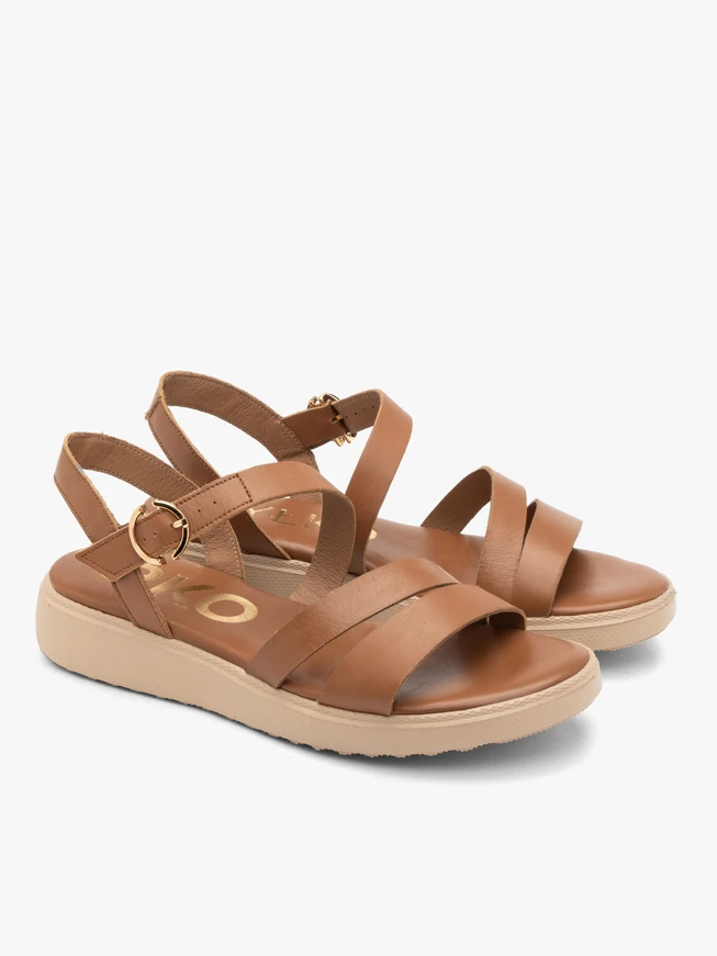 Hellbraune Damen-Sandalen