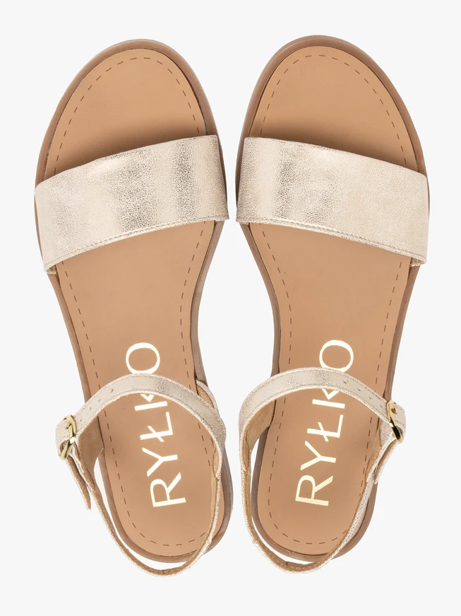 Flache Sandalen aus Platin