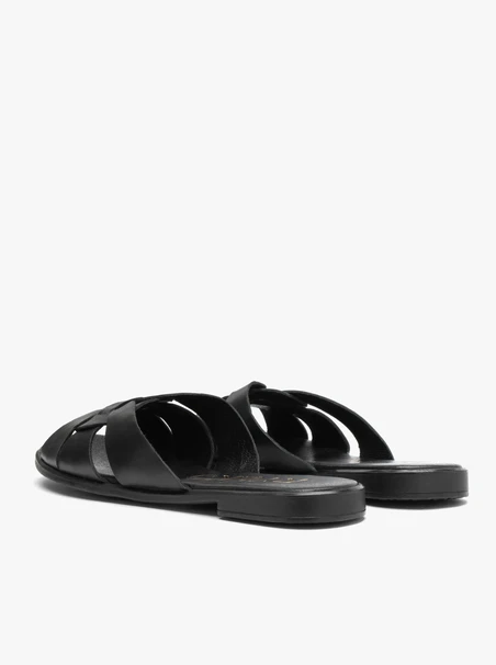 Schwarze flache Damen-Flip-Flops
