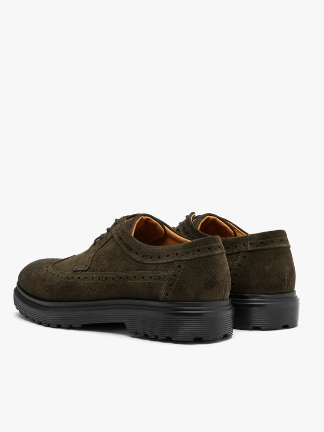 Olive suede men’s shoes