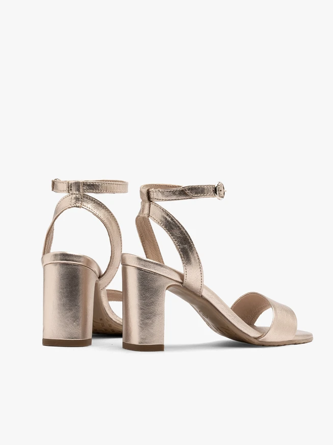 Platinum block-heel sandals