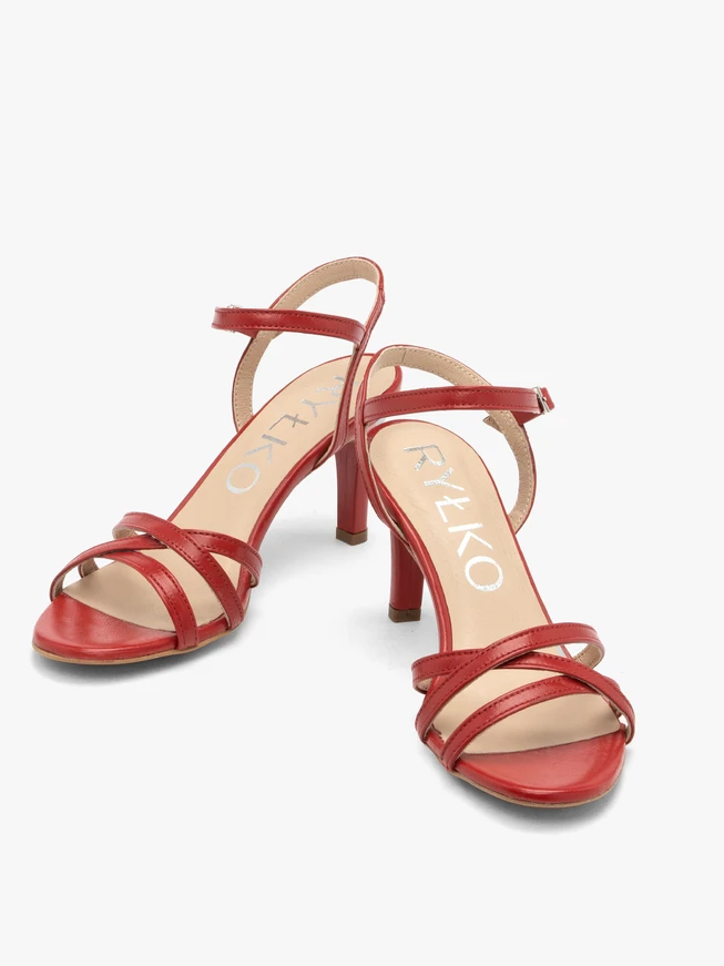Red stiletto sandals