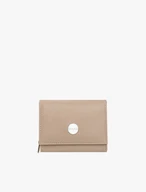 Beige women’s wallet with silver details