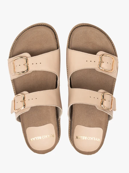 Flache Damen-Flip-Flops in Beige