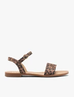 Flache Damen-Sandalen mit Leopardenmuster