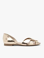 Flache Damen-Ballerinas aus Platin