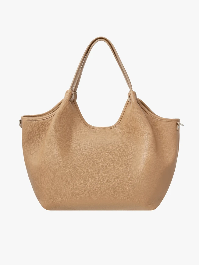 Beige geräumige Shopper-Tasche