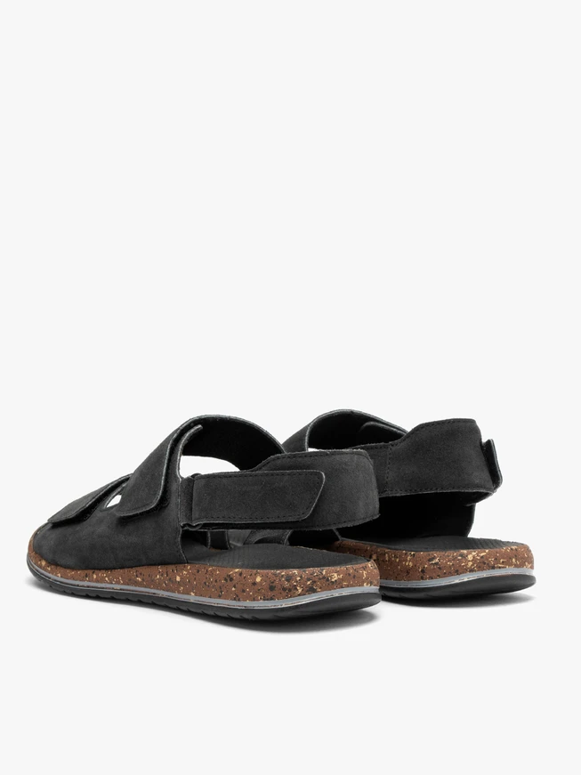 Dunkelgraue Herren-Klettverschluss-Sandalen