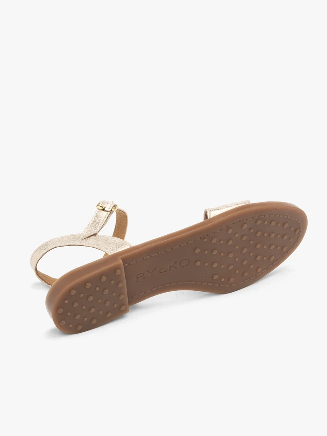 Flache Sandalen aus Platin
