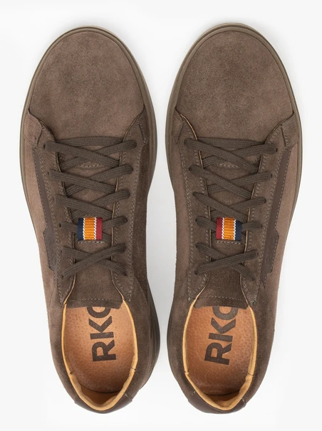 Braune Herren Halbschuhe aus Veloursleder