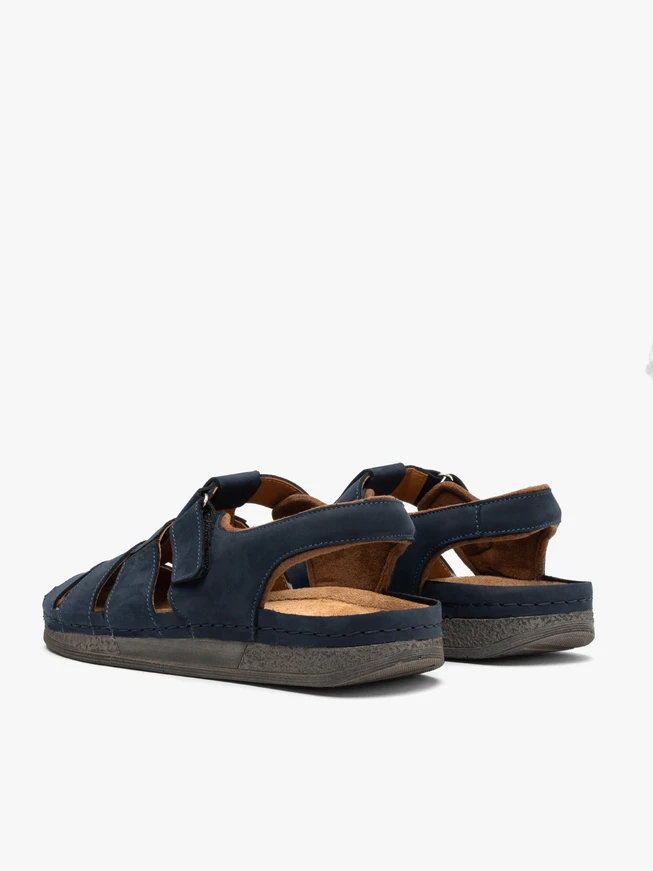 Navy men’s hook-and-loop sandals