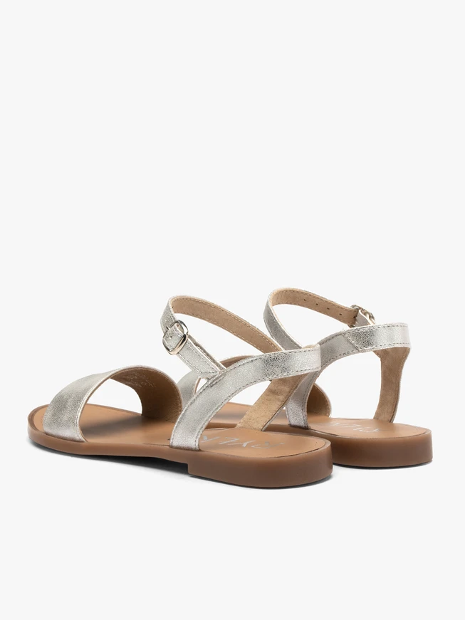 Flache Damen-Sandalen in Silber