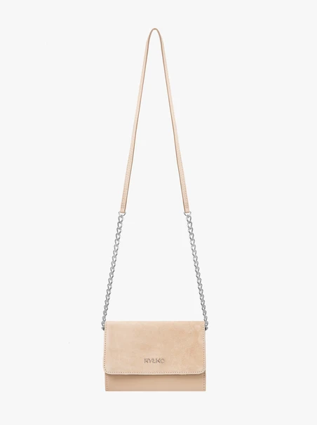 Small beige clutch bag