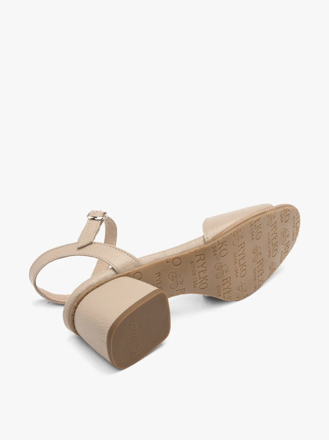 Beige block-heel sandals