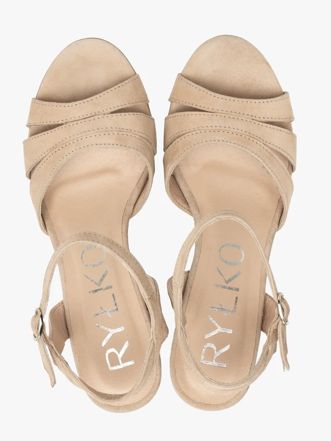 Damen-Sandalen mit Velours-Absatz