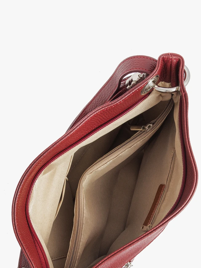 Kastanienbraune Shopper-Tasche mit Haken- und Ösenverschluss