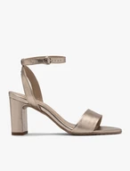 Platinum block-heel sandals