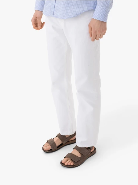 Grau-braune Herren-Klettverschluss-Sandalen