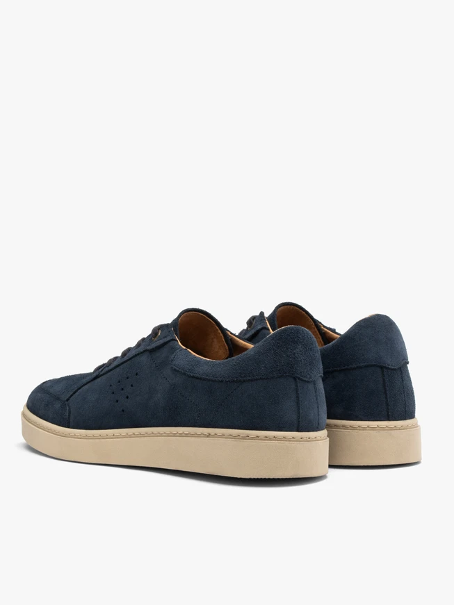 Marineblaue Herren-Sneaker aus Velours