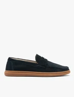 Mokassins aus marineblauem Veloursleder