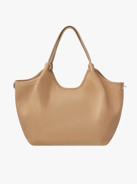 Beige geräumige Shopper-Tasche