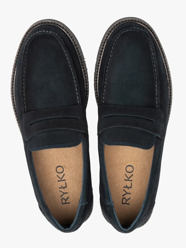 Navy men’s slip-on loafers