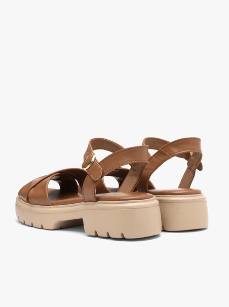 Hellbraune Damen Plateausandalen