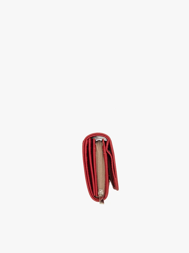 Red wallet with silver details