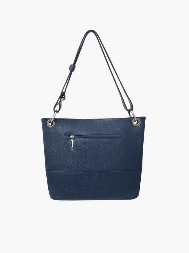 Marineblaue Shopper-Tasche mit Klettverschluss