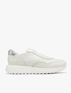 Sportliche Halbschuhe in Creme mit silbernem Einsatz an der Ferse