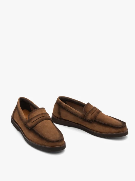 Braune Herren-Slipper-Mokassins