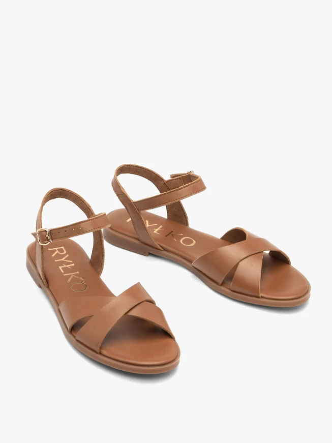 Light brown flat women’s sandals