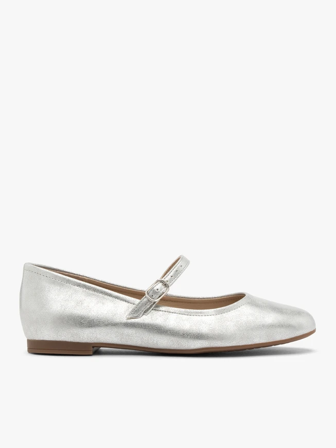 Silver strap ballerinas