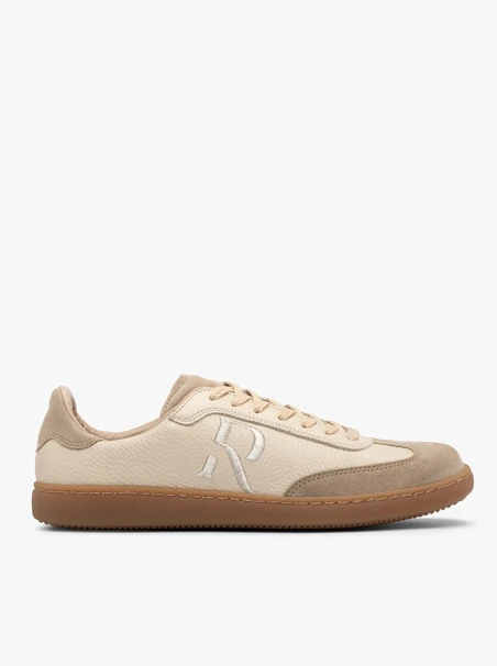 Beige sporty shoes with decorative embroidery
