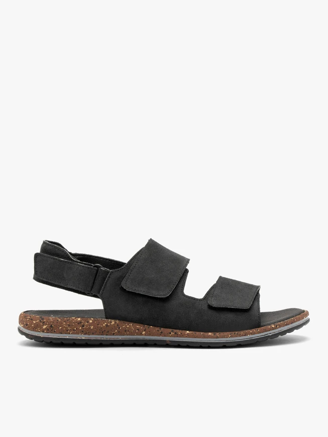 Dunkelgraue Herren-Klettverschluss-Sandalen