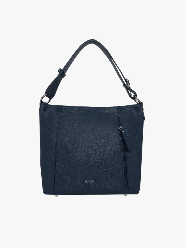 Große navyblaue Shopper-Tasche mit Reißverschluss