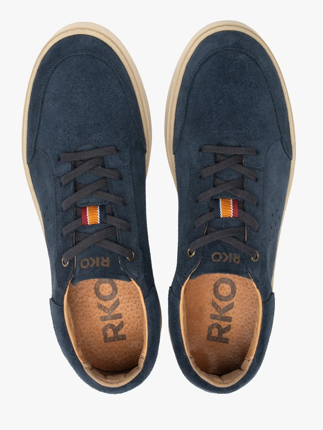Marineblaue Herren-Sneaker aus Velours