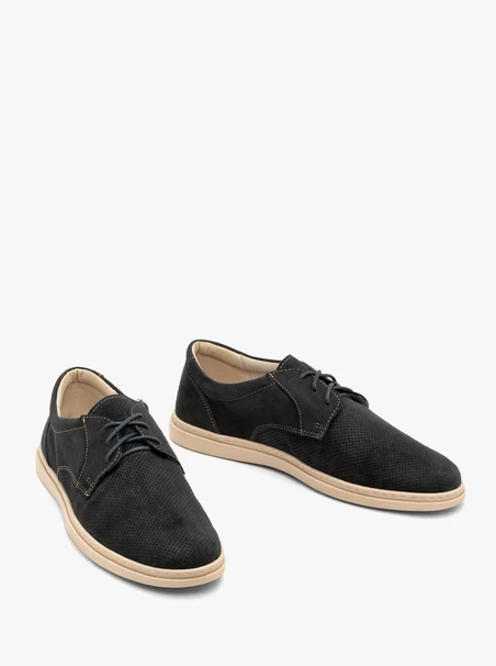 Dunkelgraue Herren Schnürhalbschuhe