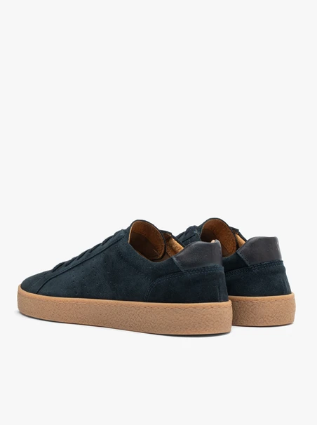 Marineblaue Turnschuhe für Männer mit beiger Sohle