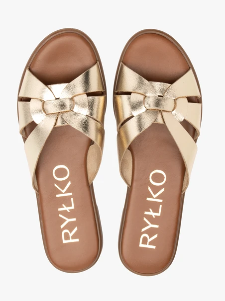 Flache Damen-Flip-Flops in Gold