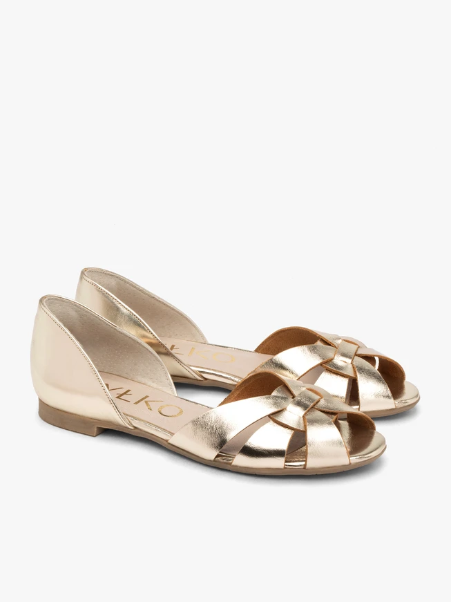 Flache Damen-Ballerinas aus Platin